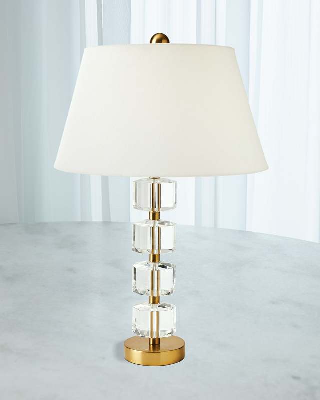 Stacked Faceted Crystal 32" Table Lamp
